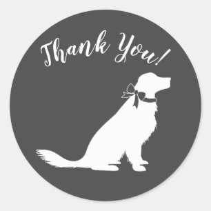 Sticker Rond Baby shower de Chien d'or neutre pour les hommes