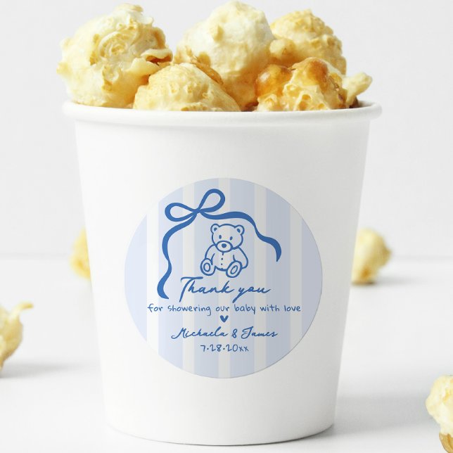 Sticker Rond Baby shower de chien en bois et en teddy pour chie (Créateur téléchargé)