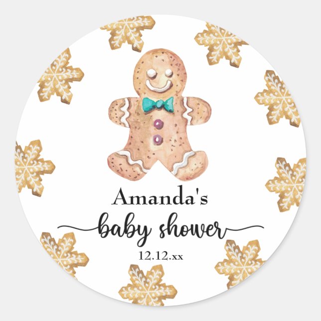 Sticker Rond Baby shower de cookies de Noël (Devant)