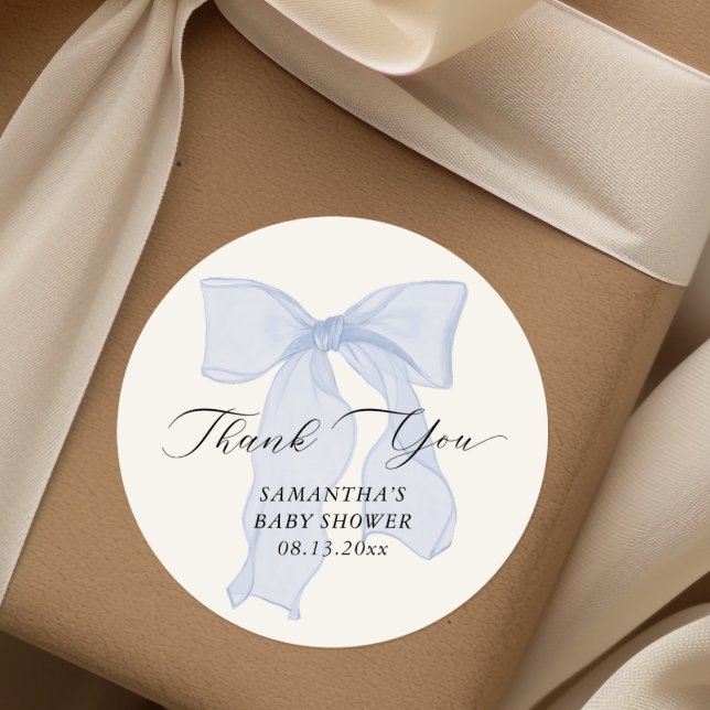 Sticker Rond Baby shower de coquette de la cave bleue (Créateur téléchargé)