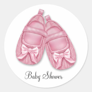 Sticker Rond Baby shower de crottes roses