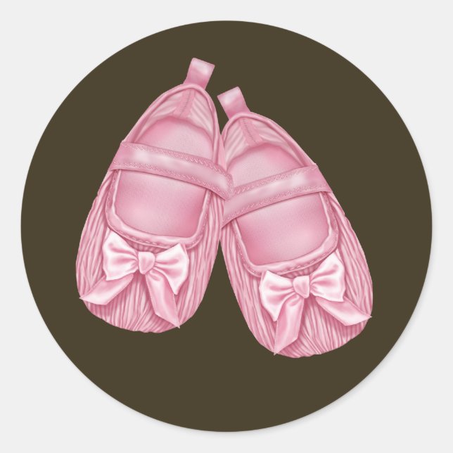 Sticker Rond Baby shower de crottes roses (Devant)