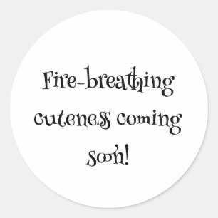Sticker Rond Baby shower de dragon - Vigilance de respiration i