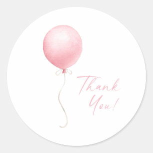 Sticker Rond Baby shower de filles de ballons rose moderne