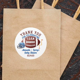 Sticker Rond Baby shower de football