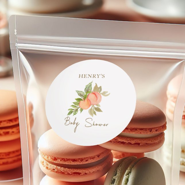 Sticker Rond Baby shower de fruits doux à la petite chair (Créateur téléchargé)