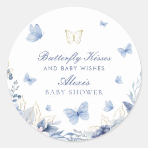 Sticker Rond Baby shower de garçon Baisers papillon