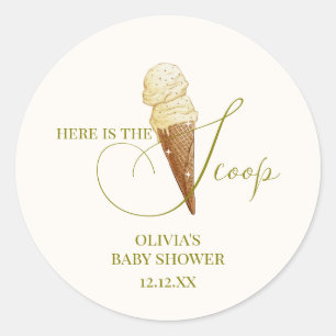 Sticker Rond Baby shower de glace écossais moderne
