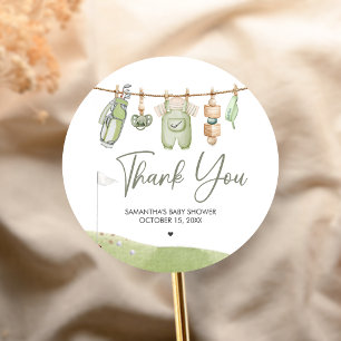 Sticker Rond Baby Shower de Golf Little Putter