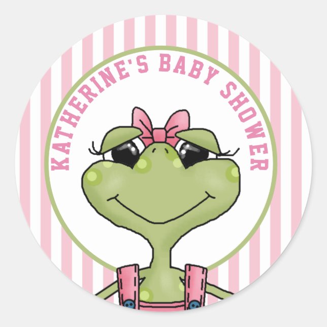 Sticker Rond Baby shower de grenouille (Devant)