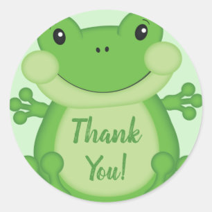 Sticker Rond Baby shower de grenouille vert