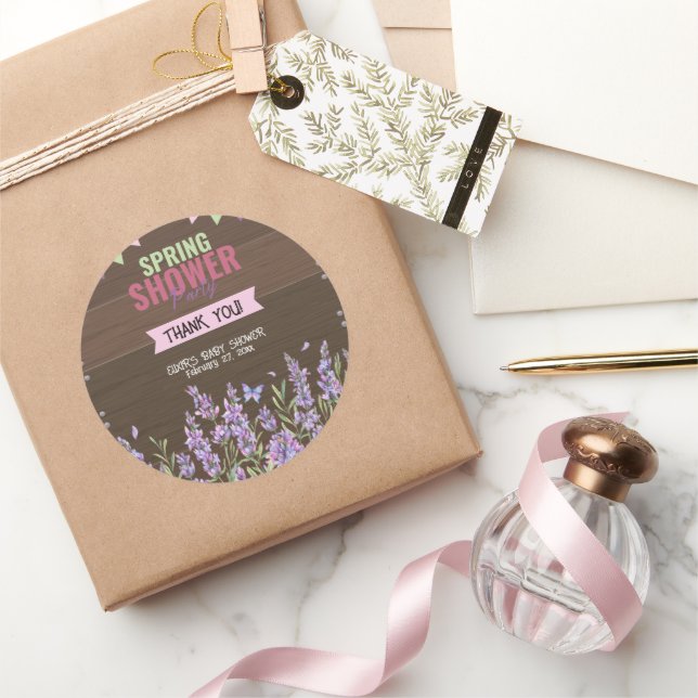 Sticker Rond Baby shower de la fête de la douche de printemps d (Cadeaux)