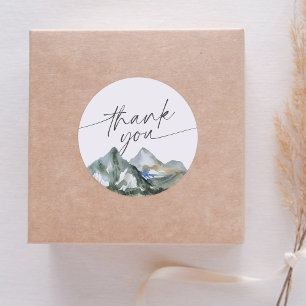 Sticker Rond Baby shower de la forêt de montagne