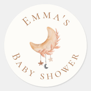 Sticker Rond Baby shower de la lune