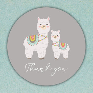 Sticker Rond baby shower de lama boho