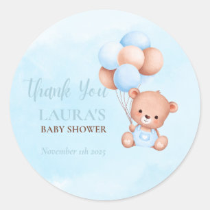 Sticker Rond Baby shower de l'ours en peluche Boho