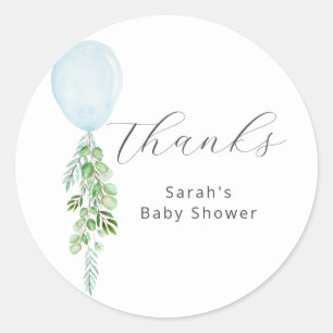 Sticker Rond Baby shower de Merci Bleu Balloon Boy