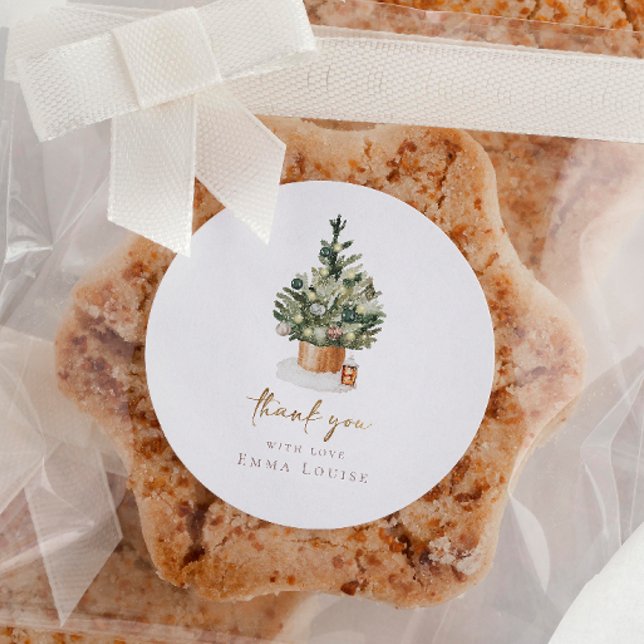 Sticker Rond Baby shower de Noël d'hiver (Créateur téléchargé)