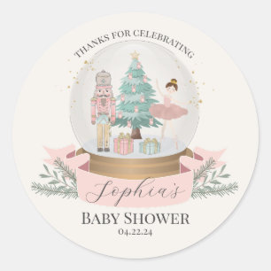 Sticker Rond Baby shower de noix roses Faveurs