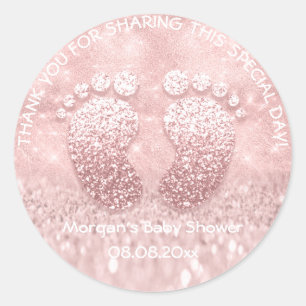 Sticker Rond Baby shower de Parties scintillant douce Favoriser
