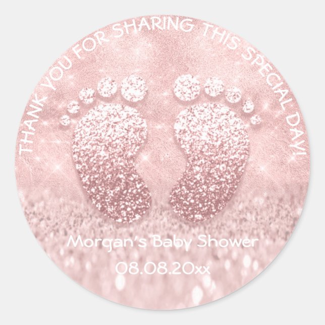 Sticker Rond Baby shower de Parties scintillant douce Favoriser (Devant)