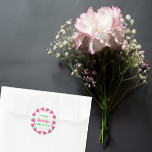 Sticker Rond Baby shower de pastèque doux