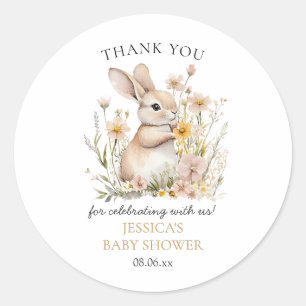 Sticker Rond Baby shower de printemps pour Fleurs sauvages spéc