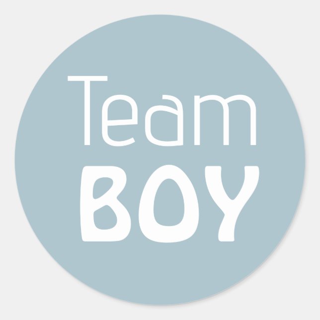 Sticker Rond Baby shower de révélation de genre - Team Blue Boy (Devant)