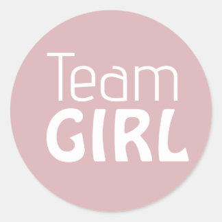 Sticker Rond Baby shower de révélation de genre - Team Pink Gir