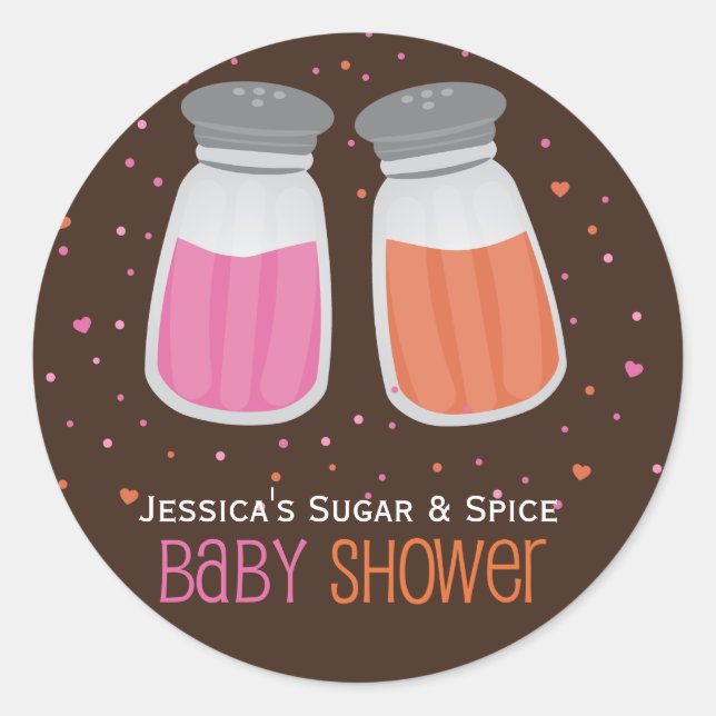 Sticker Rond Baby shower de Shakers de sucre et d'épices (Devant)