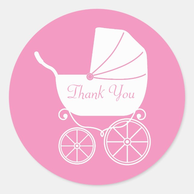Sticker Rond Baby shower de transport vintage (Devant)