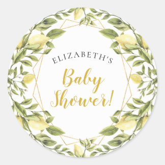 Sticker Rond Baby shower de verdure aux citrons