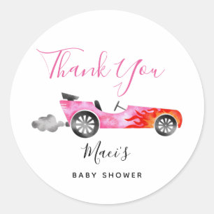 Sticker Rond Baby shower de voiture moderne rose Favoriser