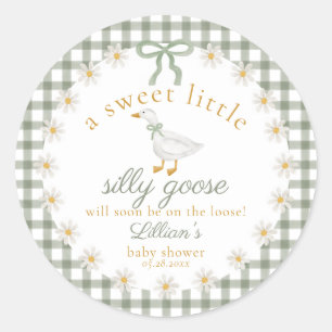 Sticker Rond Baby shower décoration cottage chic avec du tissu 
