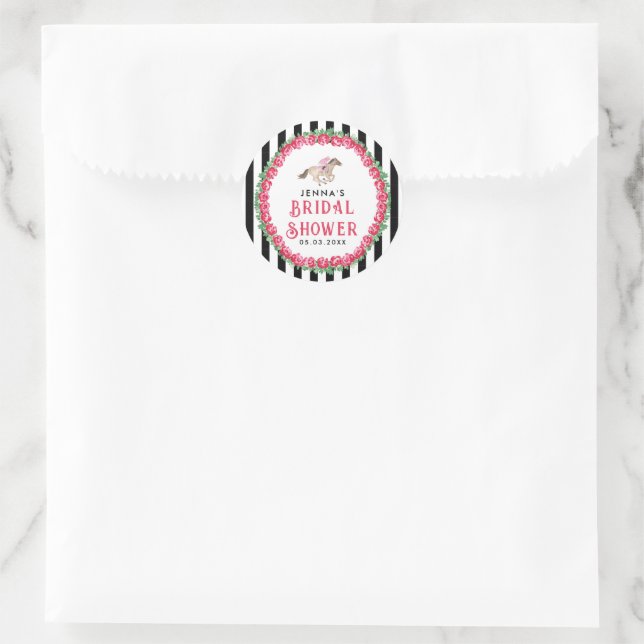 Sticker Rond Baby Shower Derby Mariage (Sac)