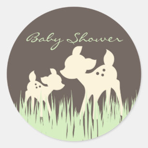 Sticker Rond Baby shower des bois