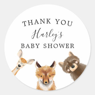 Sticker Rond Baby shower des bois Favoriser la neutralité des s