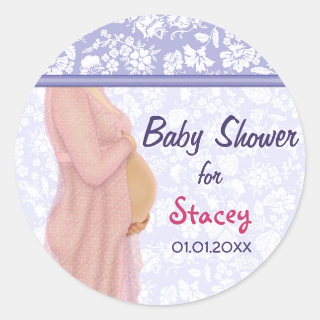 Sticker Rond Baby shower des rêves attendus (Devant)