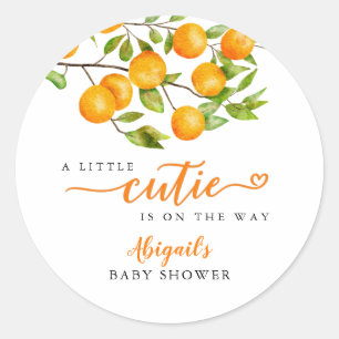 Sticker Rond Baby shower d'été Little Cutie Favoriser