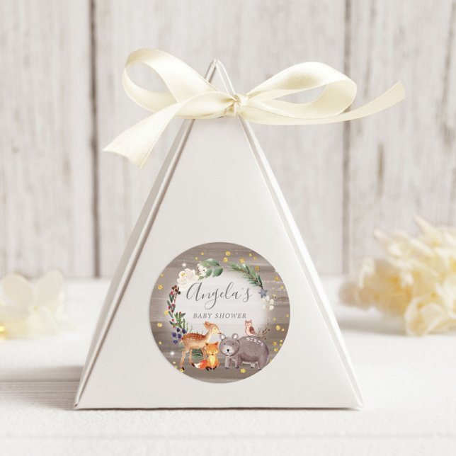 Sticker Rond Baby shower d'étincelles des amis des animaux de l (Créateur téléchargé)