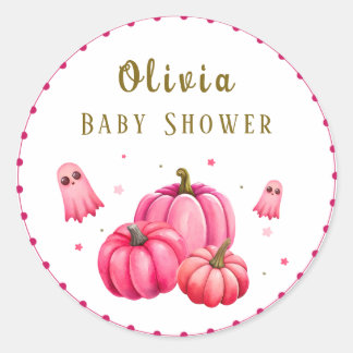Sticker Rond Baby shower d'Halloween de Little Boo