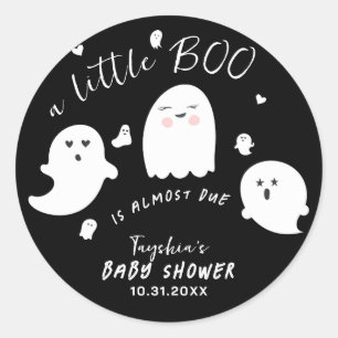 Sticker Rond Baby shower d'Halloween Ghost Boo