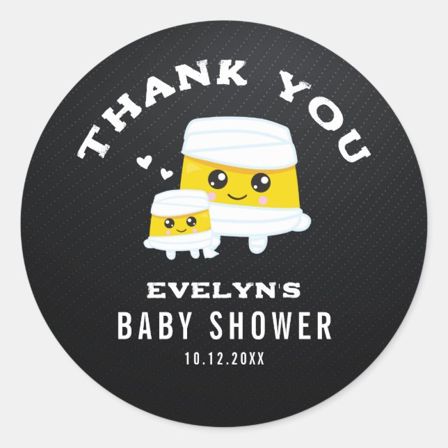 Sticker Rond Baby shower d'Halloween maman (Devant)