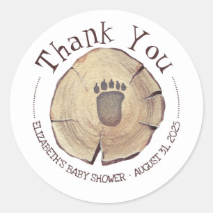 Sticker Rond Baby shower d'impression du pied de l'ours bébé Me