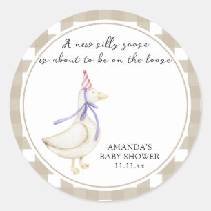 Sticker Rond Baby shower d'oie