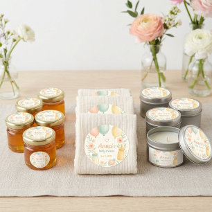 Sticker Rond Baby Shower Douce Aquarelle 