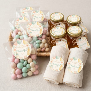 Sticker Rond Baby Shower Douce Aquarelle 