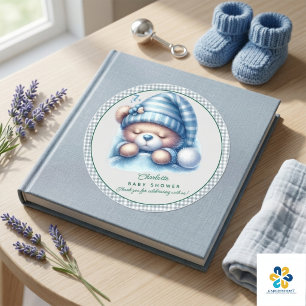 Sticker Rond Baby shower d'ours en peluche mignon