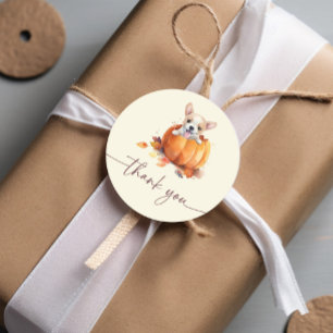 Sticker Rond Baby shower du Merci Citrouille d'automne