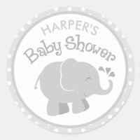 Baby-Shower éléphant vert et gris